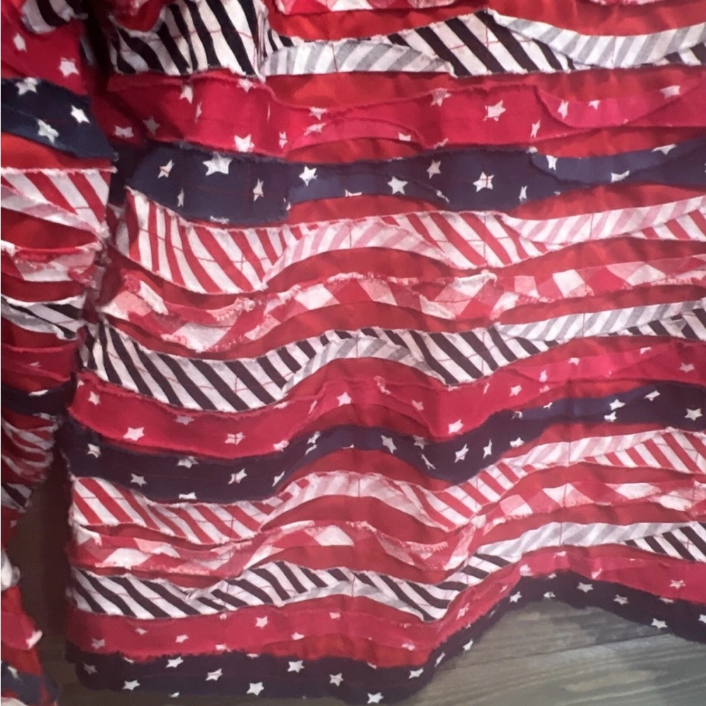 Vintage Keren Hart Quilted Patchwork Jacket Americana USA Flag Print Size L - Picture 9 of 10